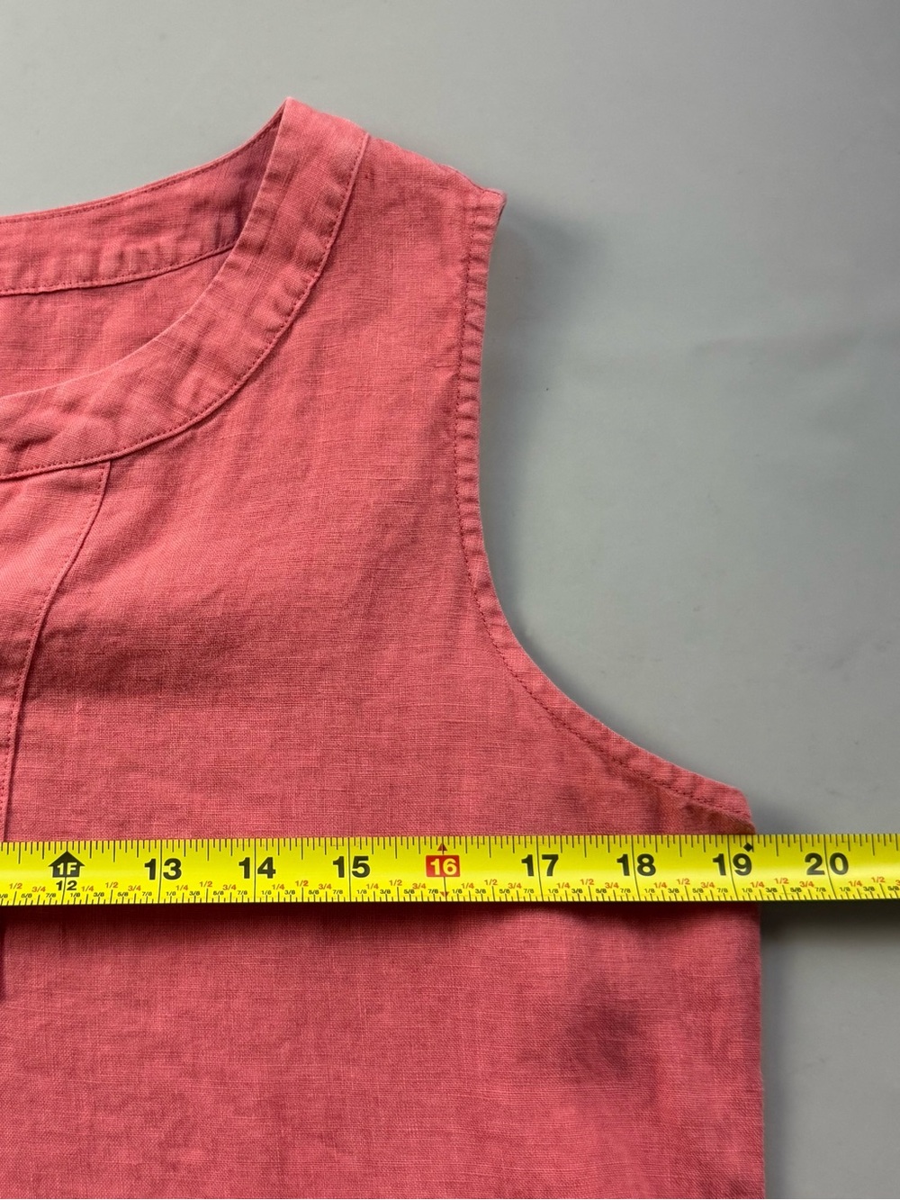 J.Jill 100% Linen Chinese Knot Maxi Dress Coral Pink Coastal Lagenlook Small - Picture 4 of 8